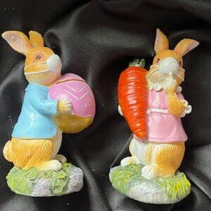 Easter Bunny Figurines - Masked, Set of 2